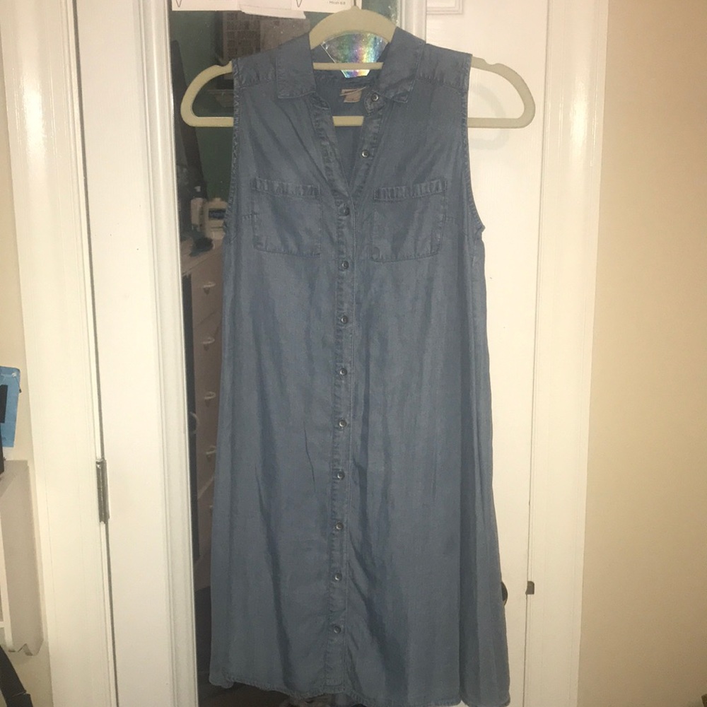 Denim button up dress